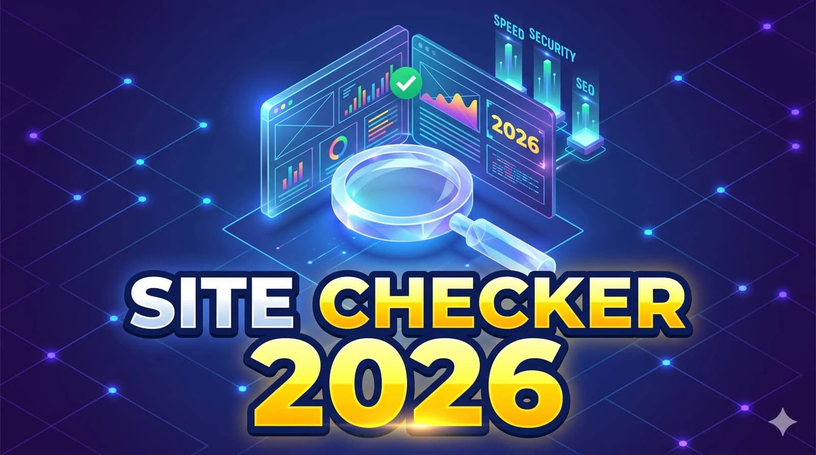 Site checker 2026 dashboard on SMARTCHAINE platform showing performance metrics and SEO health score