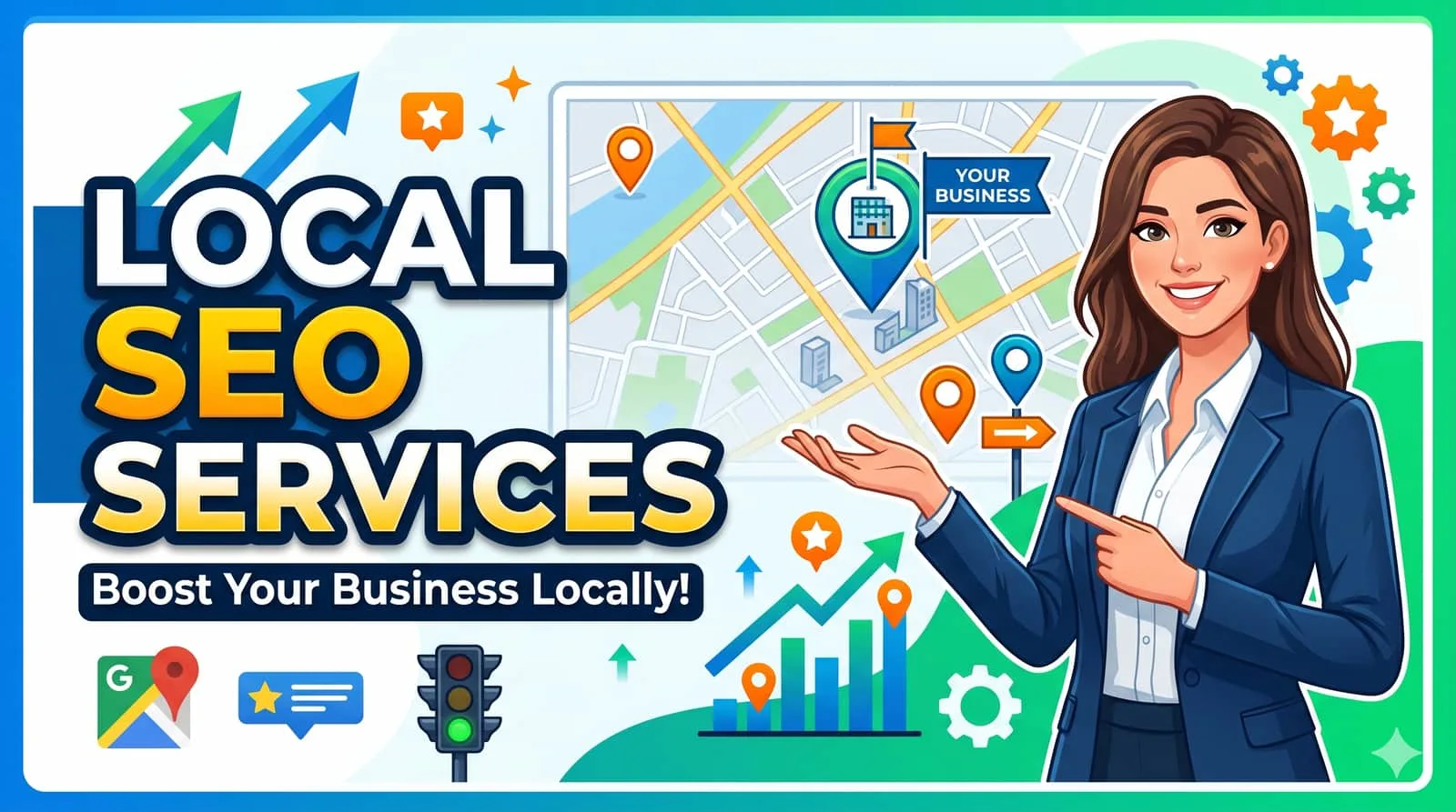 Local SEO services dashboard showing geo-rankings and map pack insights