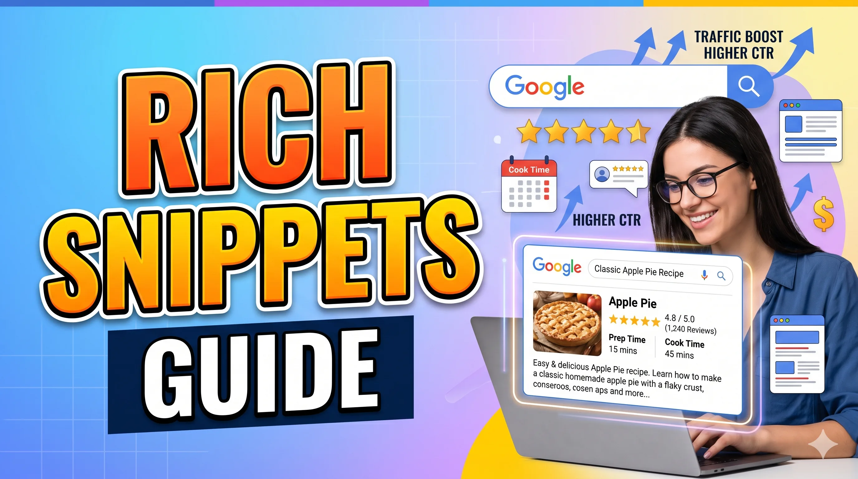 Rich snippets guide: structured data visualization and search result enhancement preview